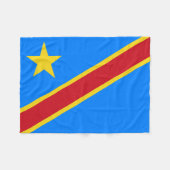 Flagge Kongo Kinshasa Fleecedecke (Vorderseite (Horizontal))