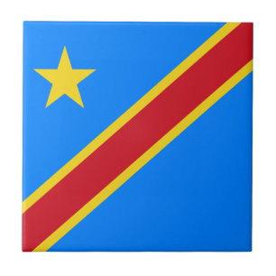 Flagge Kongo Kinshasa Fliese