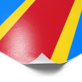Flagge Kongo Kinshasa Fotodruck (Ecke)