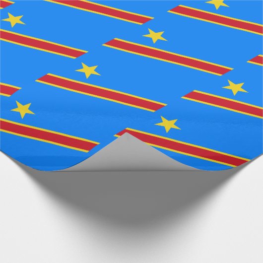 Flagge Kongo Kinshasa Geschenkpapier (Ecke)