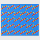 Flagge Kongo Kinshasa Geschenkpapier (Flach)