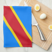 Flagge Kongo Kinshasa Geschirrtuch (Viertel Falte)