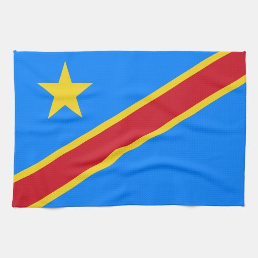 Flagge Kongo Kinshasa Geschirrtuch (Horizontal)