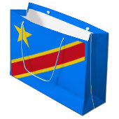 Flagge Kongo Kinshasa Große Geschenktüte (Vorderseite Schrägansicht)