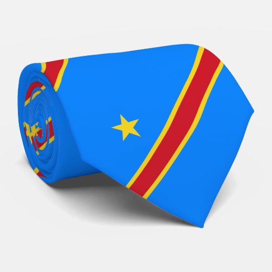 Flagge Kongo Kinshasa Krawatte (Gerollt)