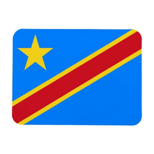 Flagge Kongo Kinshasa Magnet (Horizontal)