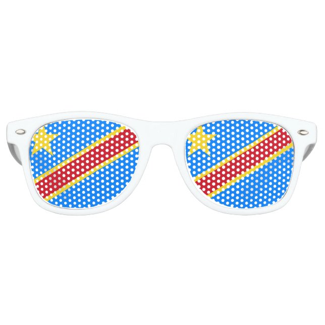 Flagge Kongo-Kinshasa Partybrille (Vorderseite)