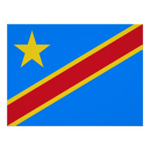 Flagge Kongo Kinshasa Poster