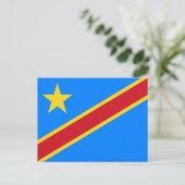Flagge Kongo Kinshasa Postkarte (Stehend Vorderseite)