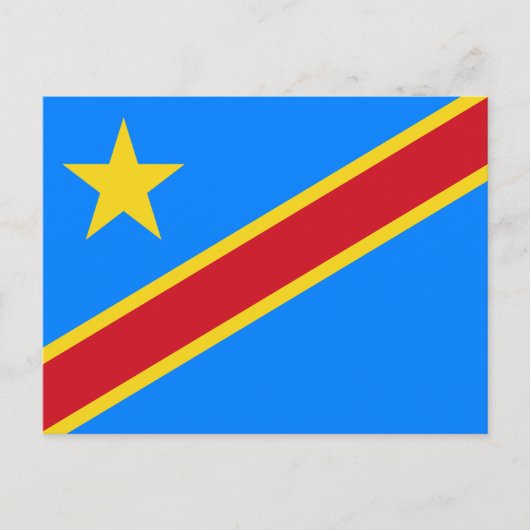 Flagge Kongo Kinshasa Postkarte (Vorderseite)