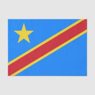 Flagge Kongo Kinshasa Seidenpapier