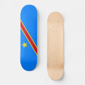 Flagge Kongo Kinshasa Skateboard (Vorderseite)