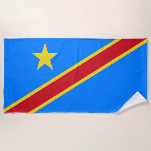Flagge Kongo Kinshasa Strandtuch (Vorderseite)