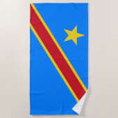 Flagge Kongo Kinshasa Strandtuch (Vorderseite)