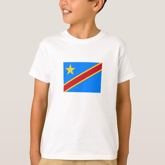 Flagge Kongo Kinshasa T-Shirt (Vorderseite)