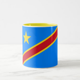 Flagge Kongo Kinshasa Zweifarbige Tasse
