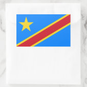 Flagge Kongo/Kongolesische Kinshasa. Demokratische Rechteckiger Aufkleber (Tasche)