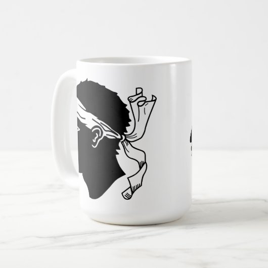 Flagge Korsikas Kaffeetasse (Vorderseite Links)
