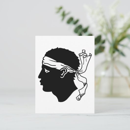 Flagge Korsikas Postkarte (Stehend Vorderseite)