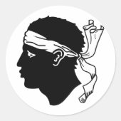 Flagge Korsikas Runder Aufkleber (Vorderseite)