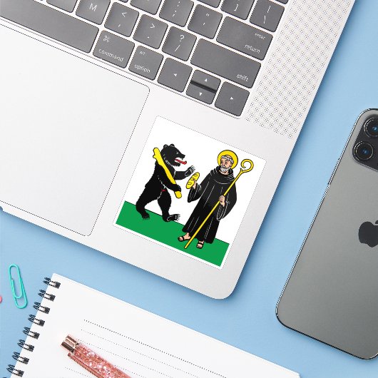 Flagge Kriens, Schweiz Aufkleber (Laptop mit iPhone)