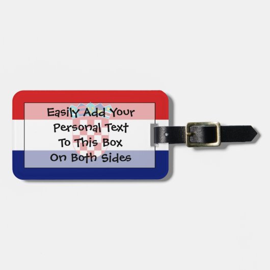 Flagge Kroatien einfacher Identifikation Gepäckanhänger (Vorderseite horizontal)