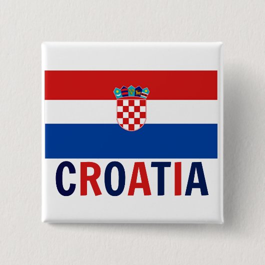 Flagge Kroatiens Button (Vorderseite)