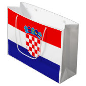 Flagge Kroatiens Große Geschenktüte (Vorderseite Schrägansicht)