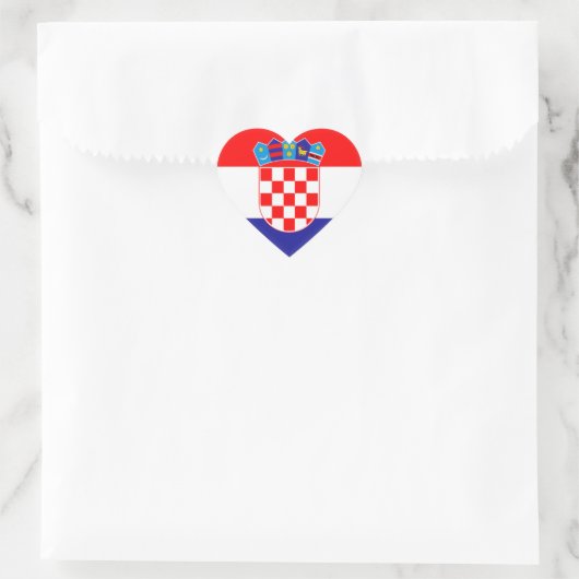 Flagge Kroatiens (Kroate) Herz-Aufkleber (Tasche)