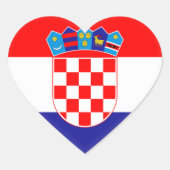 Flagge Kroatiens (Kroate) Herz-Aufkleber (Vorderseite)