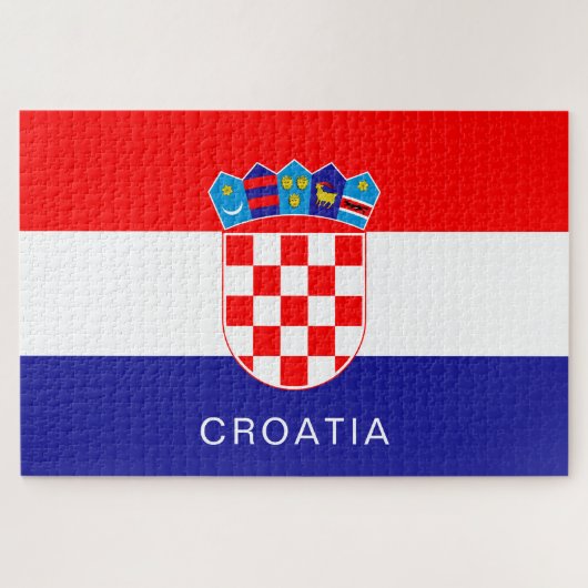 Flagge Kroatiens mit benutzerdefiniertem Text Puzzle (Horizontal)