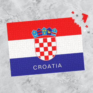 Flagge Kroatiens mit benutzerdefiniertem Text Puzzle
