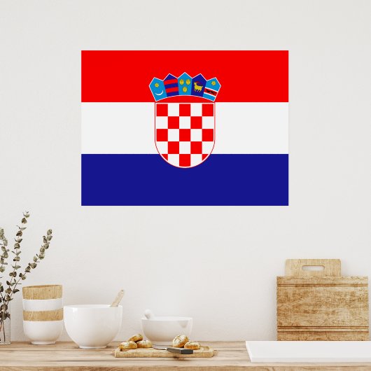 Flagge Kroatiens Poster (Küche)