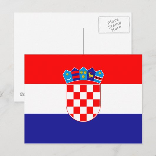 Flagge Kroatiens Postkarte (Vorne/Hinten)