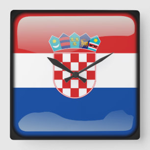 Flagge Kroatiens Quadratische Wanduhr
