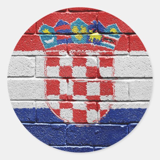 Flagge Kroatiens Runder Aufkleber (Vorderseite)
