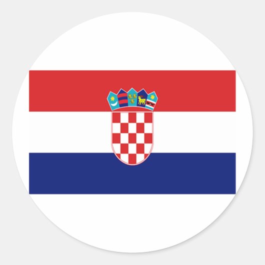 Flagge Kroatiens Runder Aufkleber (Vorderseite)
