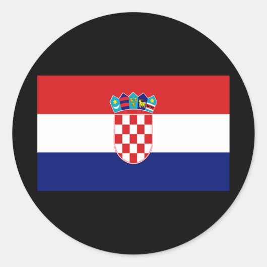 Flagge Kroatiens Runder Aufkleber (Vorderseite)