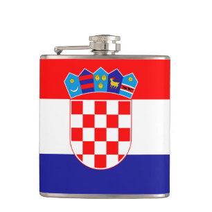 Flagge Kroatiens - Vinyl-Wrapped Flask Flachmann
