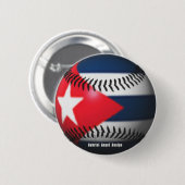 Flagge Kubas auf Baseball Button (Vorne & Hinten)