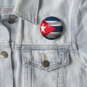Flagge Kubas auf Baseball Button (Beispiel)