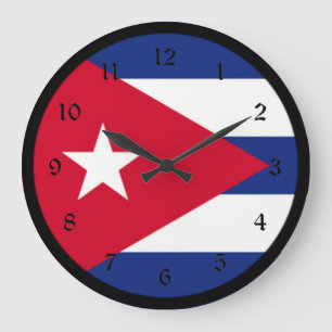 Flagge Kubas Große Wanduhr