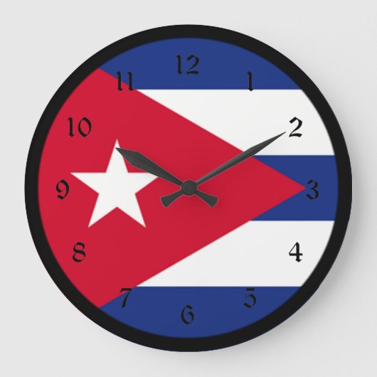 Flagge Kubas Große Wanduhr (Vorderseite)
