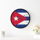 Flagge Kubas Große Wanduhr (Zuhause)
