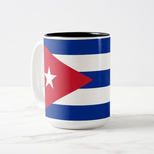 Flagge Kubas Zweifarbige Tasse (Vorderseite Links)