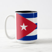 Flagge Kubas Zweifarbige Tasse (Links)