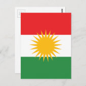 Flagge Kurdistans (Alay Kurdistan oder Alaya Rengî Postkarte (Vorne/Hinten)
