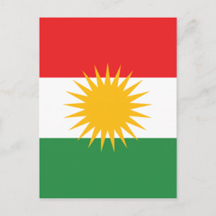 Flagge Kurdistans (Alay Kurdistan oder Alaya Rengî Postkarte