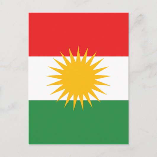 Flagge Kurdistans (Alay Kurdistan oder Alaya Rengî Postkarte (Vorderseite)