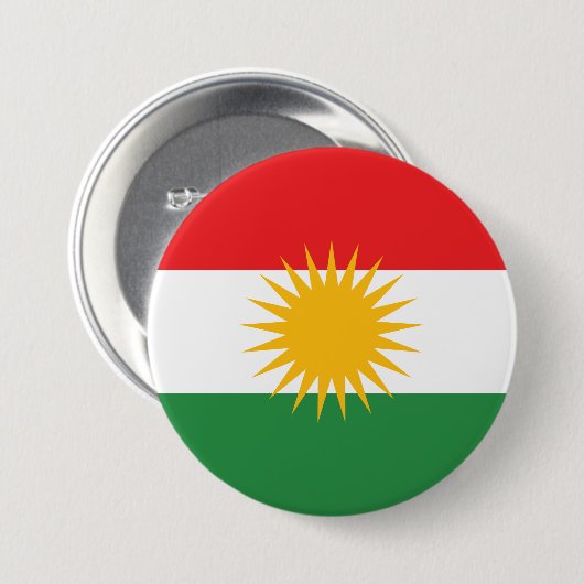 Flagge Kurdistans Button (Vorne & Hinten)